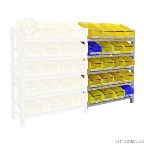 Gebruikte Stellingen met bakken combinatieset aanbouwsectie  - B:1370 x D:560 x H:1640mm - Kruizinga 98-628GB-AB
