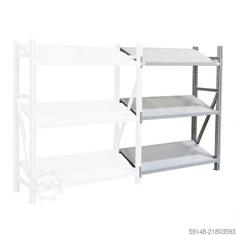 Használt bővíthető polcos állványok, szél.: 1370 mm, mély.: 560 mm, mag.: 1640 mm. Kruizinga 98-631GB-AB