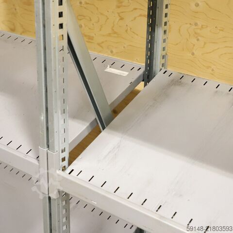 Használt bővíthető polcos állványok, szél.: 1370 mm, mély.: 560 mm, mag.: 1640 mm. Kruizinga 98-631GB-AB