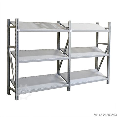 Használt bővíthető polcos állványok, szél.: 1370 mm, mély.: 560 mm, mag.: 1640 mm. Kruizinga 98-631GB-AB
