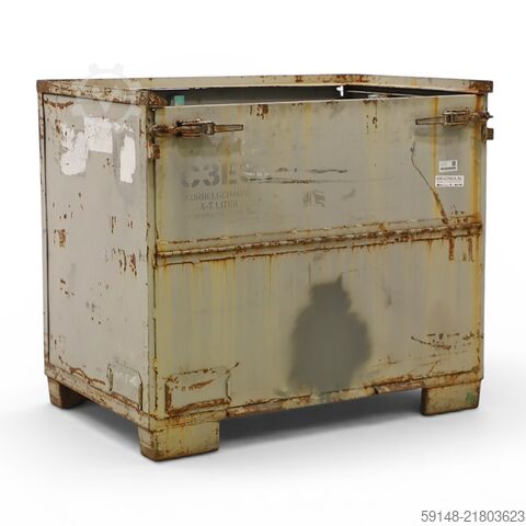 Begagnade stapelbara stållådor, stabil konstruktion, 1 lucka på ena långsidan, L: 1230 mm, B: 850 mm Kruizinga 98-644GB