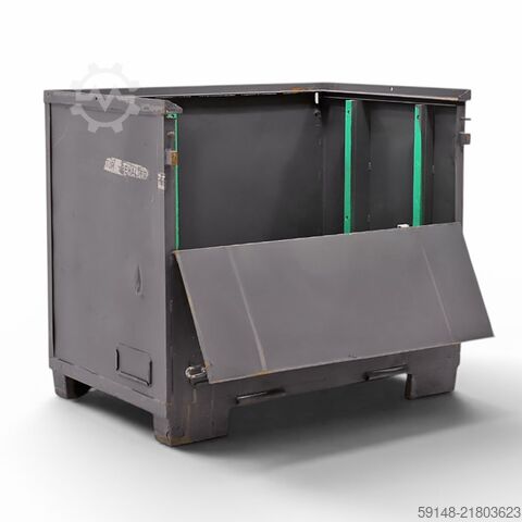 Begagnade stapelbara stållådor, stabil konstruktion, 1 lucka på ena långsidan, L: 1230 mm, B: 850 mm Kruizinga 98-644GB