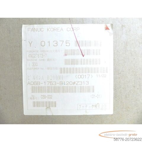 Komponente Fanuc A06B-1753-B120 # Z313 Spindel SN ! -