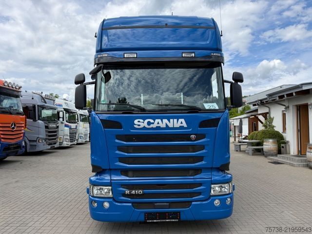 Camion plateau avec bâche SCANIA R410 Pritsche+Plane/Retarder + Anhänger Krone