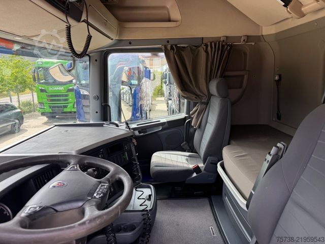 Camion plateau avec bâche SCANIA R410 Pritsche+Plane/Retarder + Anhänger Krone