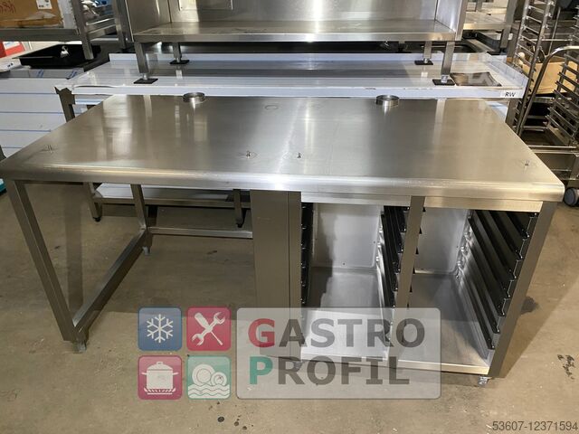 Werktafel 175x88x92cm mit Befestigung für Rational