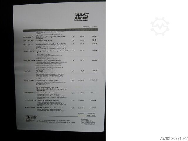 High top van Mercedes-Benz 419 Sprinter Tourer IGLHAUT ALLRAD 9-Sitzer