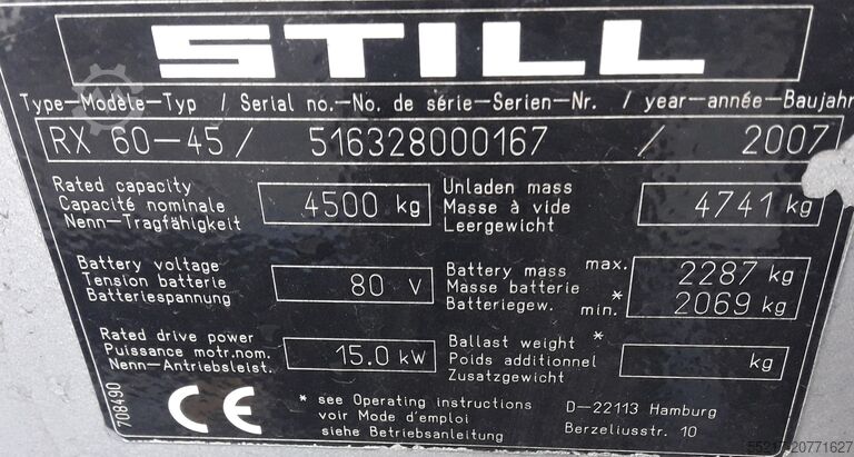 Wózek widłowy STILL RX60 - 45