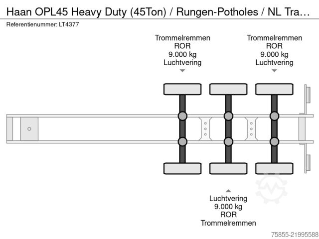 Platte bak Haan OPL45 Heavy Duty (45Ton) / Rungen-Potholes / NL...