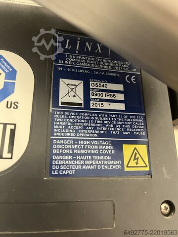 Impresora de inyección de tinta, inyección de tinta continua Linx Printing Technologies Limited 8900