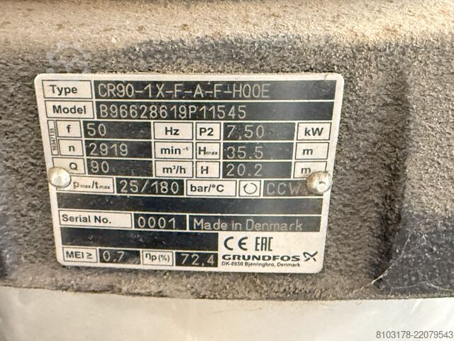 Pump Grundfos CR90-1X-F-A-F-HQQE