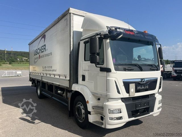 Plattewagen met zeil MAN TGM 18.290 4x2 BL
