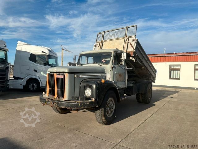 Three-sided tipper truck SCANIA 110 SUPER * TURBO * DEISEITENKIPPER * KIPPER