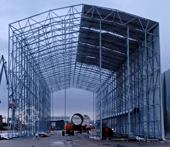 Csarnoképítés HallGruppen Zelthalle 120 Meter x 18 Meter OHNE Tuch