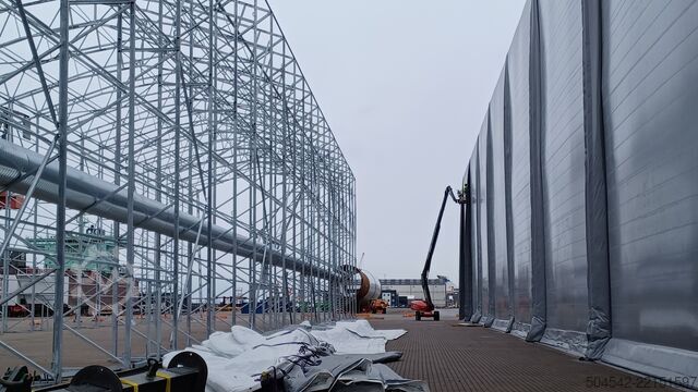 Csarnoképítés HallGruppen Zelthalle 120 Meter x 18 Meter OHNE Tuch