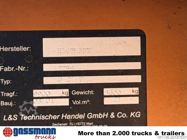 Contenedor de volteo  Abrollcontainer mit hydr. Deckel ca. 27m³