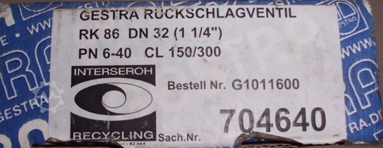 Non-return valve DN32 Gestra PN40