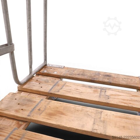 Gebruikte 2-Heks rolcontainer klemhekken + 2 nylon spanbanden   - L:800 x B:680 x H:1700mm Kruizinga 98-6529GB