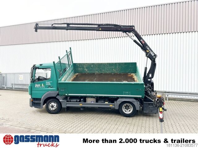 Tipper van Mercedes-Benz Atego 818 L 4x2, Kran Hiab X-Duo 078 BS-2, 2x AHK