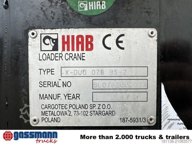 Tipper van Mercedes-Benz Atego 818 L 4x2, Kran Hiab X-Duo 078 BS-2, 2x AHK