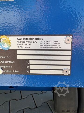 Schwerlastanhänger AWI PDV 8to. 7000 x 2000mm