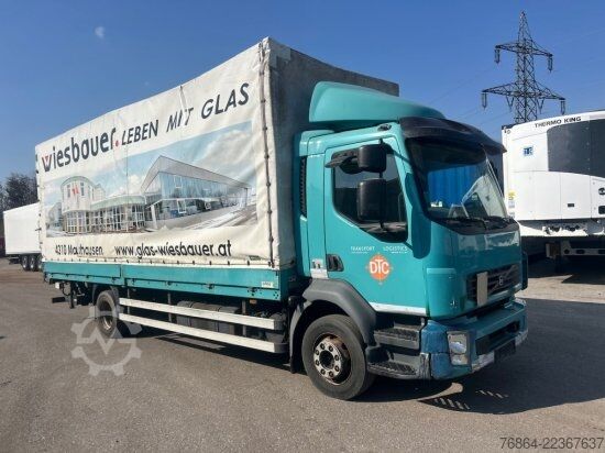 Flatbed truck with tarp VOLVO FL 240 4X2R, PLANE, MANUAL, E4, LADEBORDWAND,