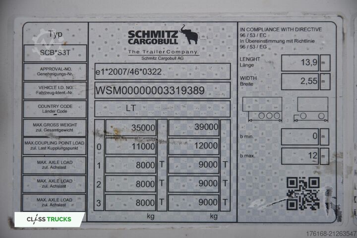 Otevřený návěs s plachtou SCHMITZ CARGOBULL SCS24/L