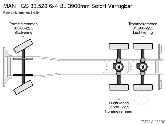 Šasija sa taksijem MAN TGS 33.520 6x4 BL 3900mm Sofort Verfügbar