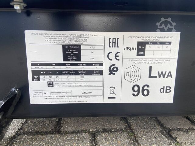 Aggregaat Sdmo J165 - 165 kVA Generator - DPX-17108