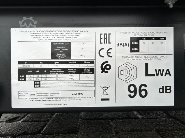Aggregat Sdmo J130 - 130 kVA Generator - DPX-17107
