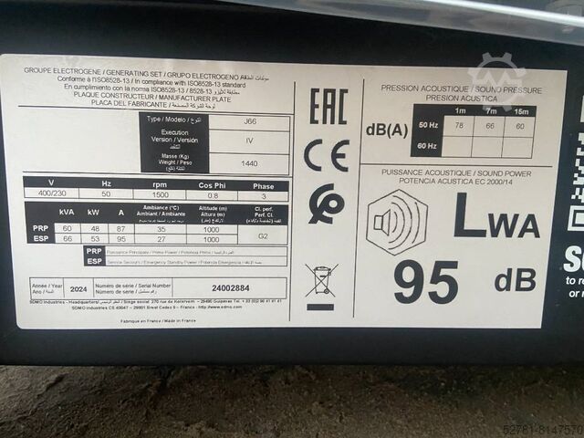 Aggregat Sdmo J66 - 66 kVA Generator - DPX-17103