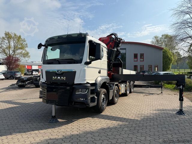 Φορτηγό με επίπεδη καρότσα MAN 35.520 8x4 Kran Fassi F800, OHNE ABSTÜTZÜBERWACH