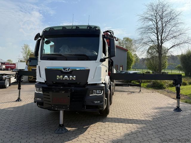 Φορτηγό με επίπεδη καρότσα MAN 35.520 8x4 Kran Fassi F800, OHNE ABSTÜTZÜBERWACH