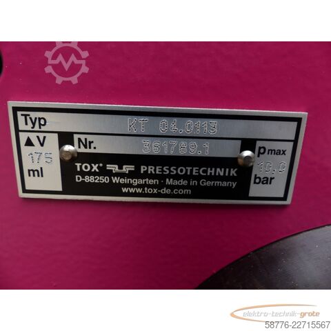 Składnik  TOX Pressotechnik Kraftpaket ES250.100.395.43 Pneumo-Hydraulikaggregat