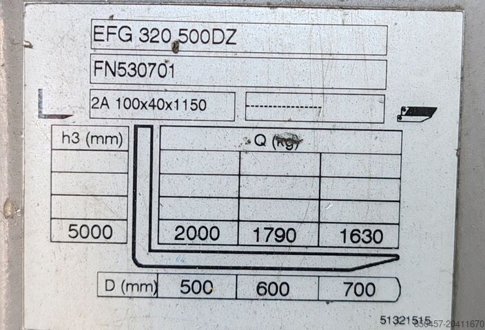 Electric - 4 wheels Jungheinrich EFG 320 5m/ batt2023/ 5396h