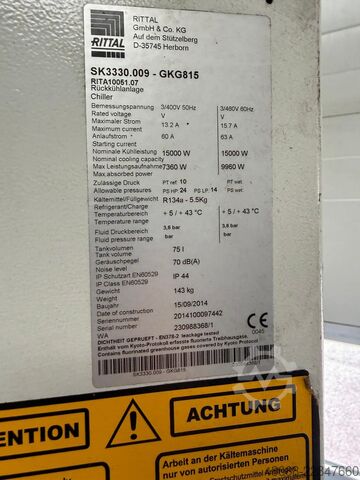 Unité de refroidissement / refroidisseur / groupe de refroidissement Rittal SK3330.009-GKG815