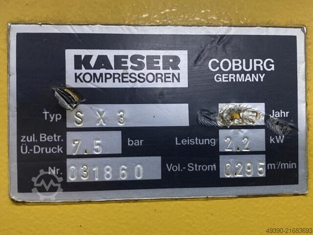 Kompresor śrubowy, sprężarka śrubowa KAESER SX 3