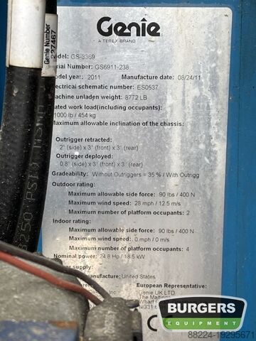 Elevador de tijera Genie GS-3369 RT
