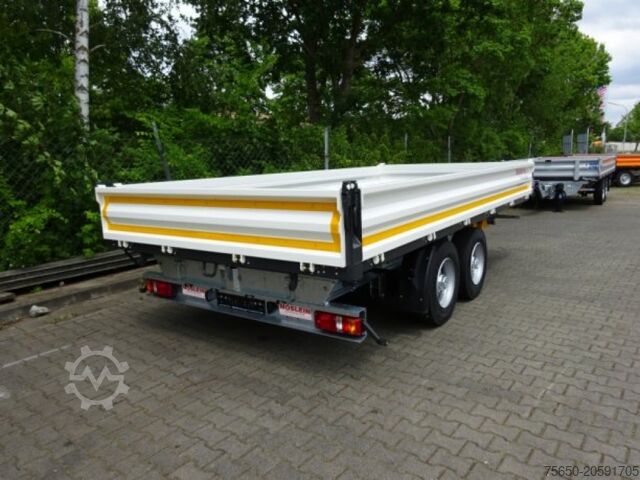 Tipvognstrailer Möslein TTD 13 Weiß 13 t Tandem 3- Seitenkipper Tieflader-- Neufahrzeug --