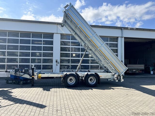 Tipvognstrailer Möslein TTD 19 B neuer 19 t Tandemkipper- Tieflader hydraulischer Klappe