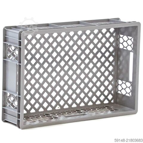 Gebruikte broodkratten palletaanbieding 60 stuks wanden + bodem geperforeerd   - L:600 x Kruizinga 98-7143GB-PAL