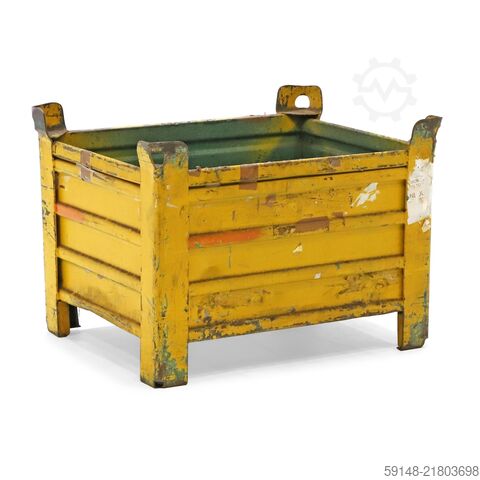 Brugte stål-stabelkasser med fast konstruktion og fire lukkede sider, L: 855, B: Kruizinga 98-7344GB