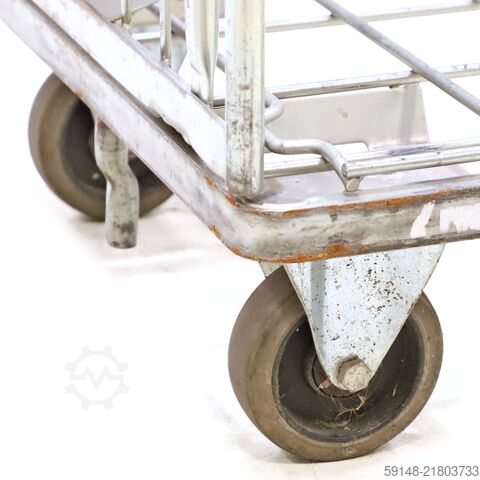 Gebruikte Wasserij rolcontainer met 2 etages  - L:820 x B:600 x H:1800mm - Zink - 663ltr Kruizinga 98-8014GB