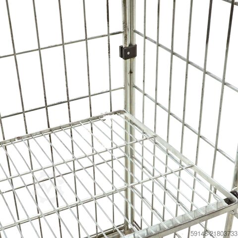 Gebruikte Wasserij rolcontainer met 2 etages  - L:820 x B:600 x H:1800mm - Zink - 663ltr Kruizinga 98-8014GB