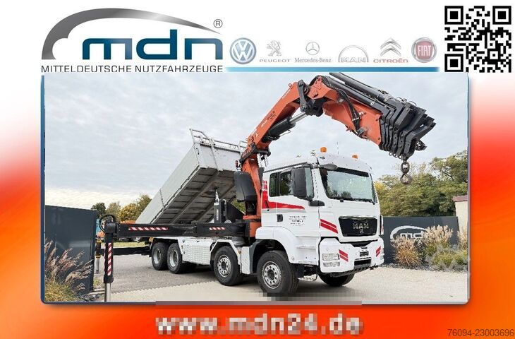 Grue montée sur camion MAN TGS 37.440 8x4 KRAN 21m Kipper 5/6 Steuerkre