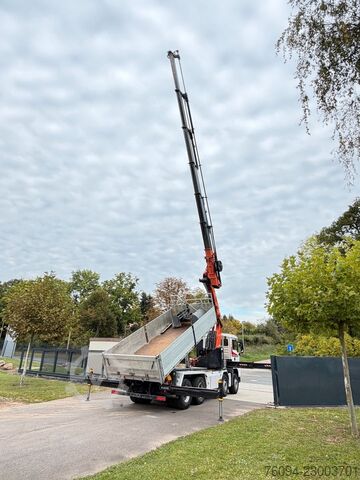 Camion plateau MAN TGS 37.440 8x4 KRAN 21m Kipper 5/6 Steuerkre