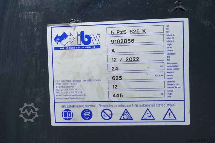 μπαταρία ανυψωτικού μηχανήματος IBV 24V 5PzS625 100% Staplerbatterie