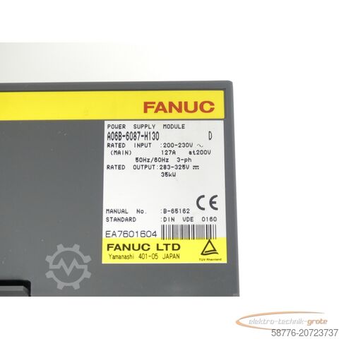 Fanuc component Fanuc A06B-6087-H130 Power Supply Module SN:EA7601604