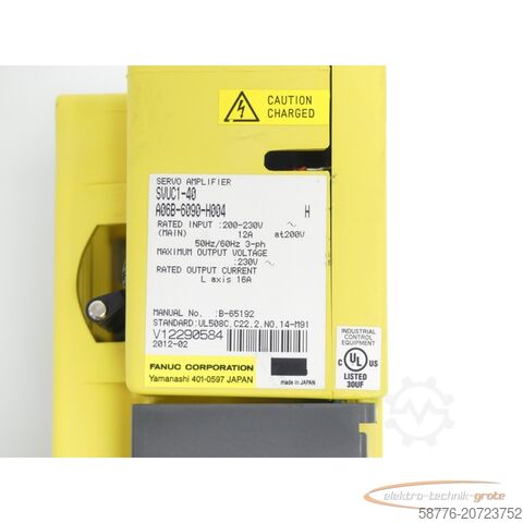 Component Fanuc A06B-6090-H004 Servo Amplifier SN:V12290584