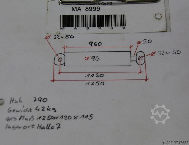 Υδραυλικός κύλινδρος unbekannt Hub 790mm